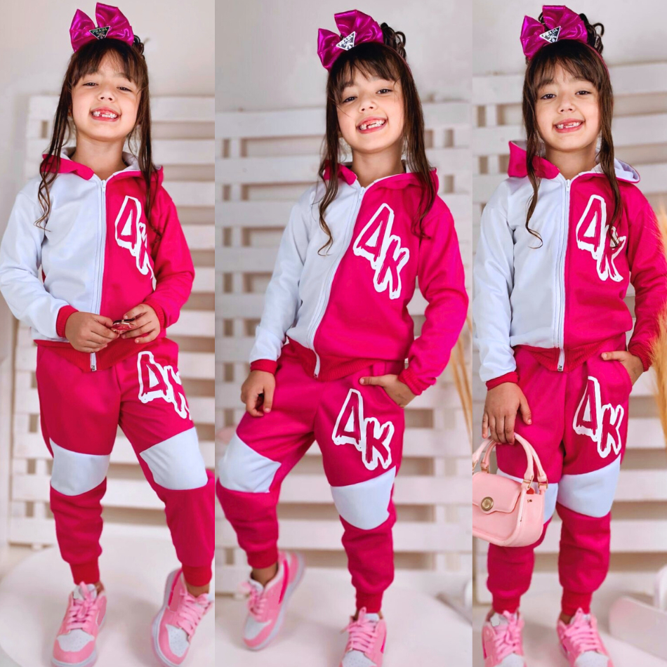 Conjunto Moletom Feminino Estilosa Agasalho Calça Blusa de Frio Exclusivo Lançamento Lançamento