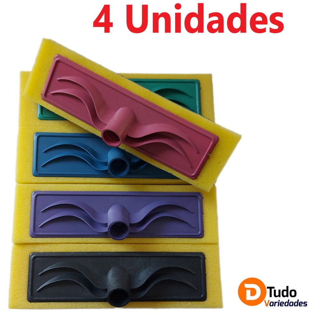 Rodo Abrasivo kit 4 Unidades Lava Azulejo limpa piso Esfregão rodo de limpeza em Oferta na Shopee