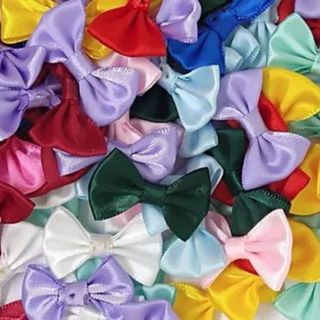 50 laços/lacinhos de cetim 4 cm - tipo  gravatinha - Ideal para Lembrancinha/artesanato em Oferta na Shopee