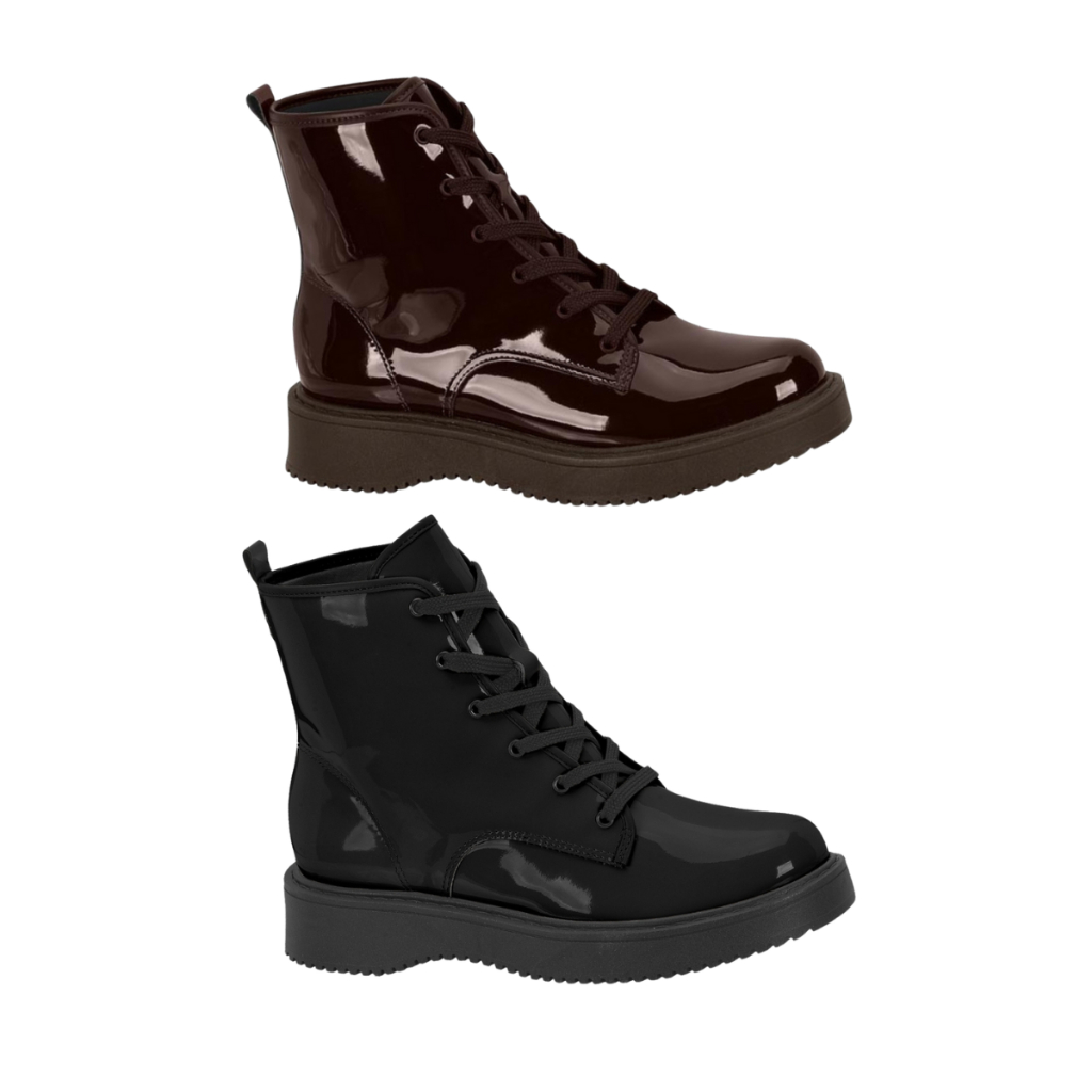 Coturno Feminino Salto baixo em Verniz Moleca 5339 100