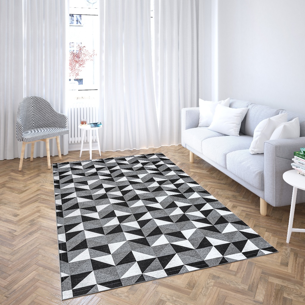 Tapete Para Sala Quarto Escritorio 3,00 x 1,35 Geometrico Antiderrapante em Oferta na Shopee