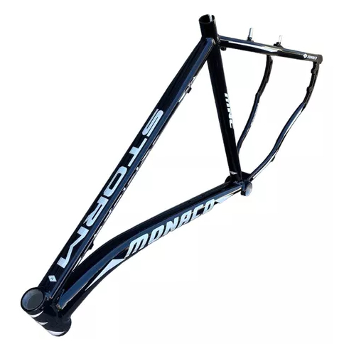 Quadro Monaco Storm Aro 26 Bike Tamanho 21 com entrada para freio a disco e para freio v breake  Preto Brilhante