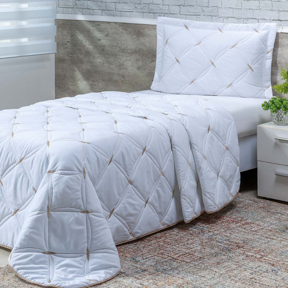 Cobre Leito 2 Peças Solteiro Percal 200 Fios Unique Várias Cores