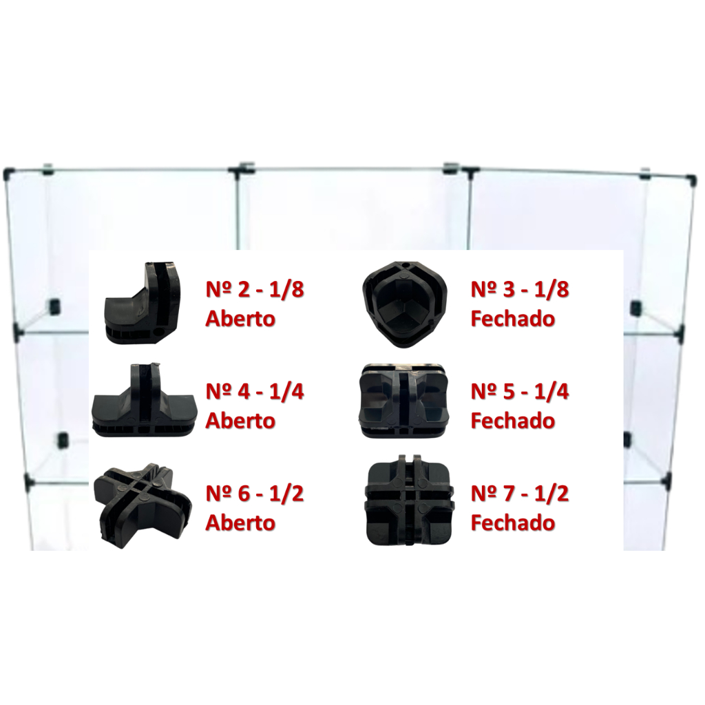 19 Peças Conectar Vidro Tela 4mm Montagem Balcão Conectivos e Conectores Loja