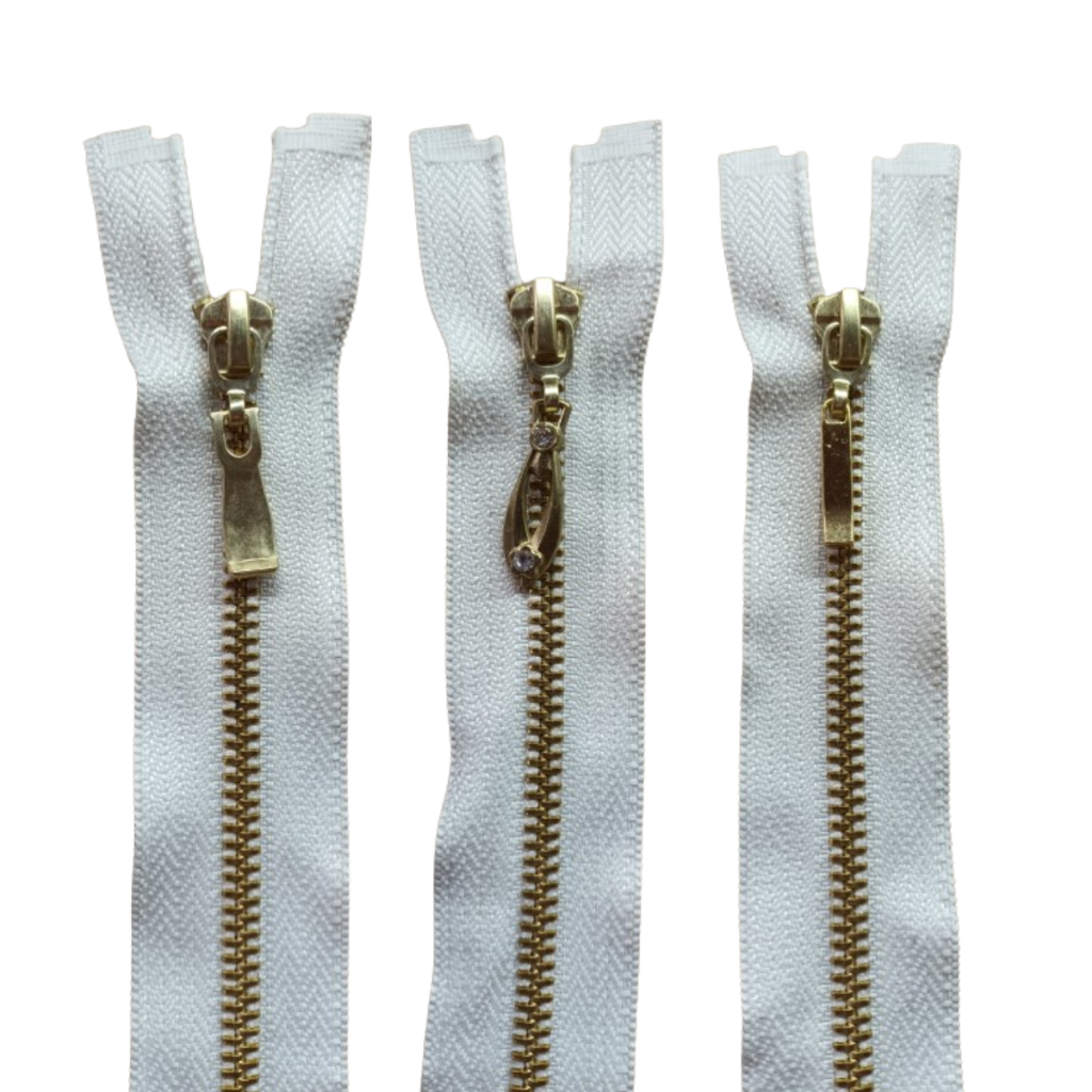 ZIPER METAL #5 DOURADO DESTACAVEL 1 UND BEGE CLARO em Oferta na Shopee