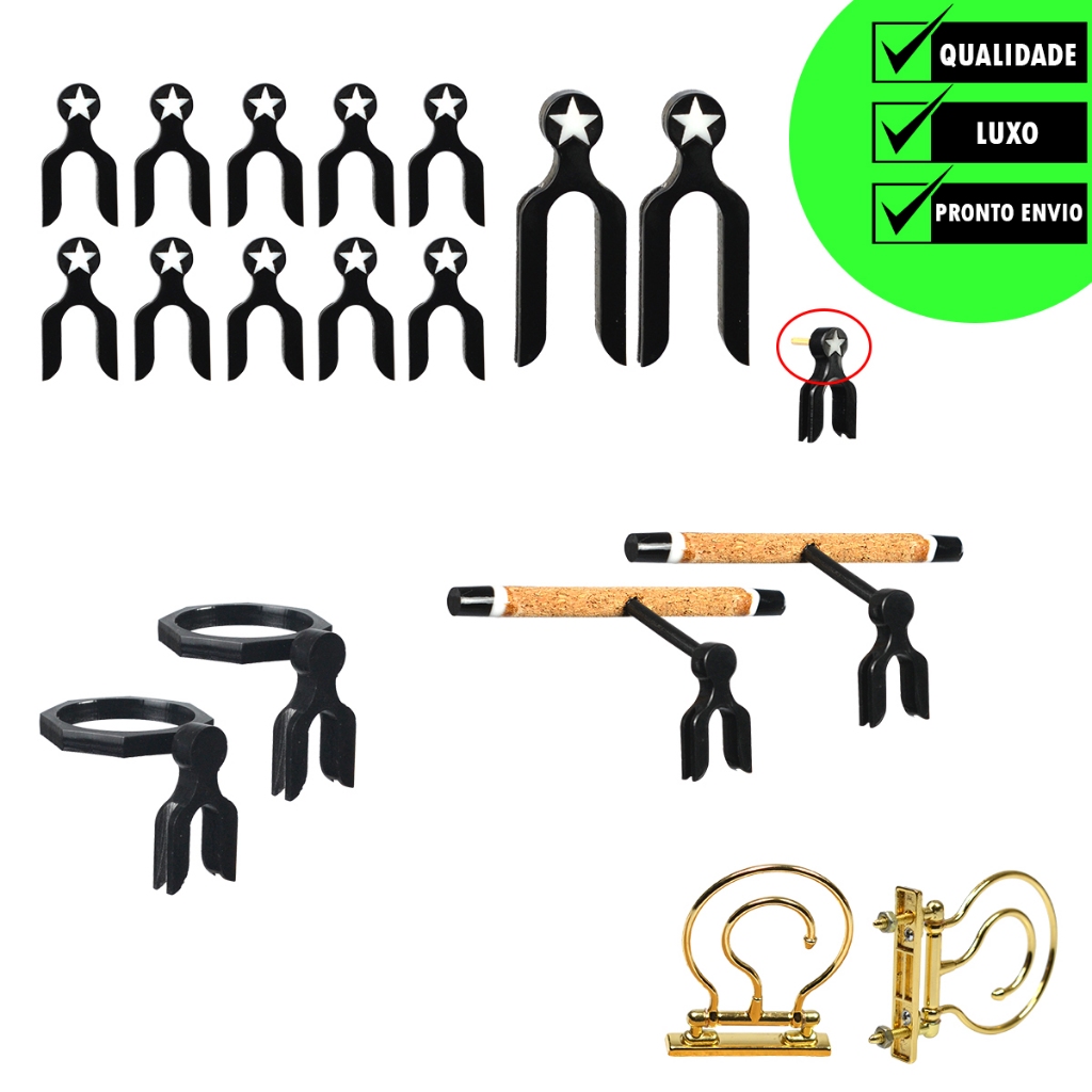 Kit Presilhas Poleiro Cabeça de Poleiro super Luxo para Gaiolas de Coleiro