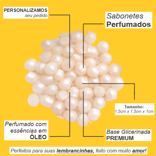 kit 50 Mini perolas sabonetes perfumados - (PRONTA ENTREGA) - Melhor qualidade Mimos Decoracao — imagem 2 de 2