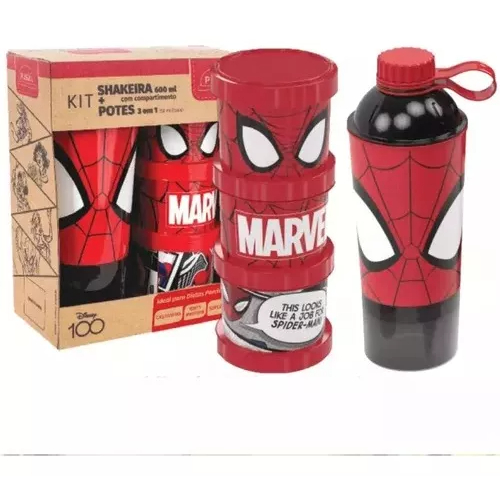 Shakeira Homem Aranha 600 ML + Potes 3 Em 1 150 ML