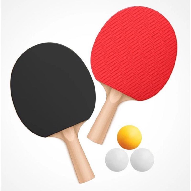 Kit de Ping Pong 2 Raquetes com 3 Bolinhas Tênis De Mesa Brinquedo