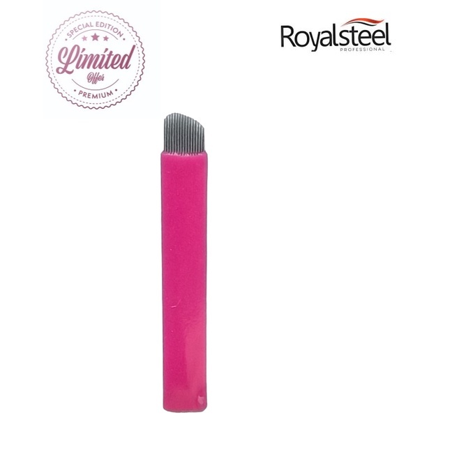 Kit Lâmina Ultra Blade Royal Steel (Anvisa) - Edição Especial TP-D 16 Pontas V 0.15mm Pink com 50 UND