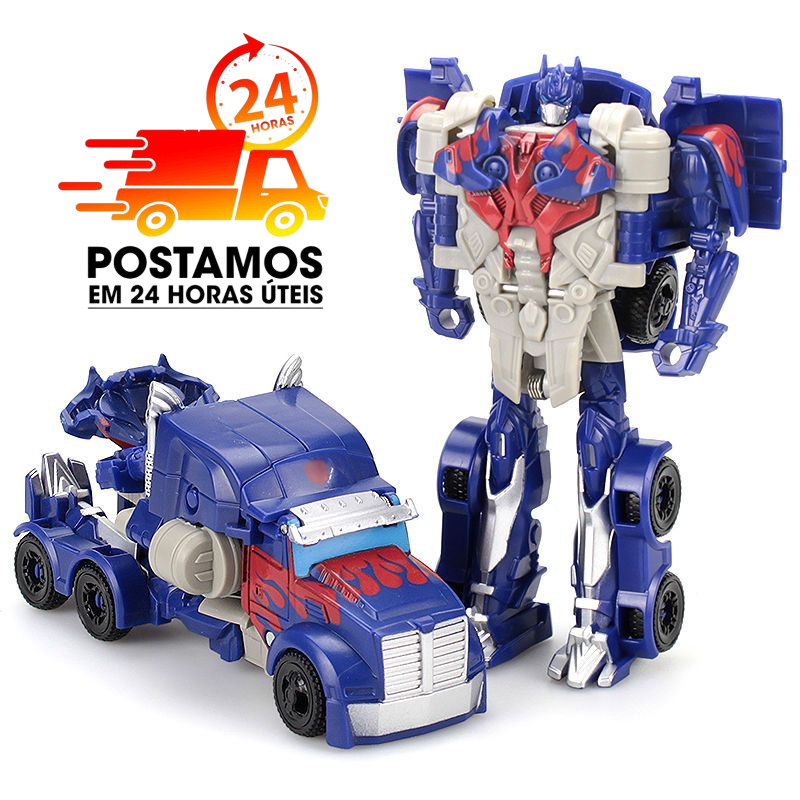Brinquedo Robô Optimus Prime Transformers Caminhão Vira Robô Boneco Meninos Presente