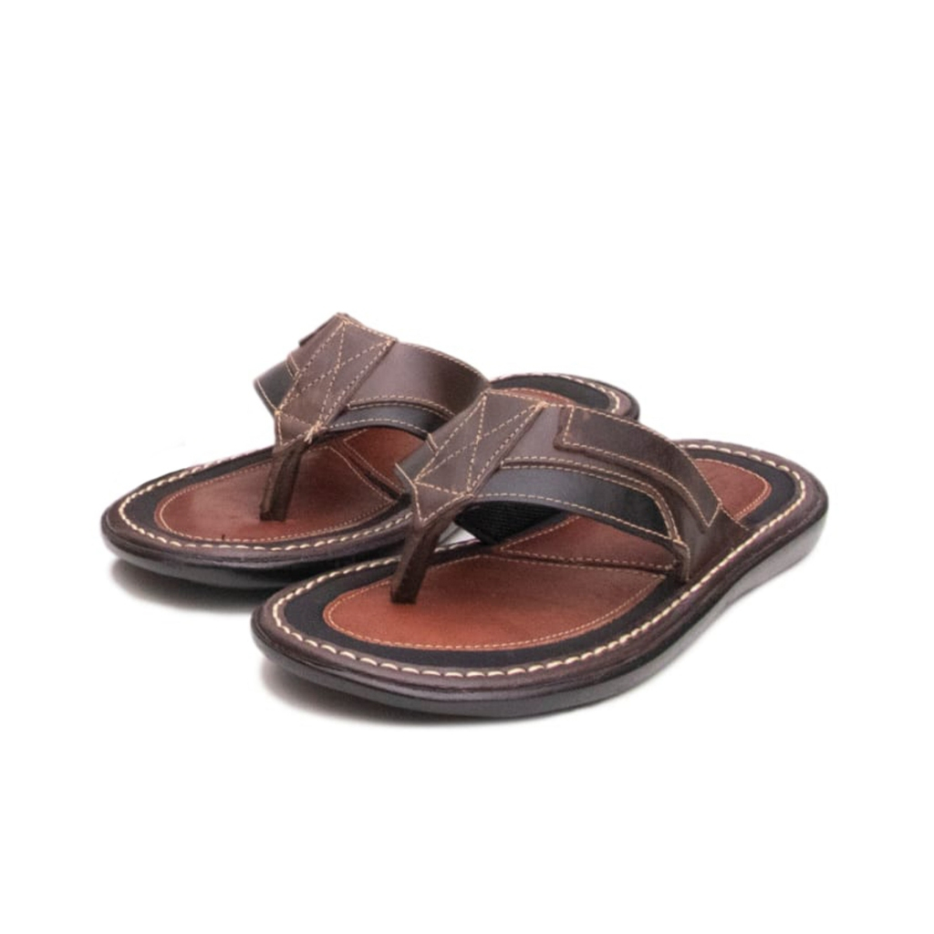 Chinelo Masculino Em Couro Legítimo Ortopédica Antistress Confort Plus