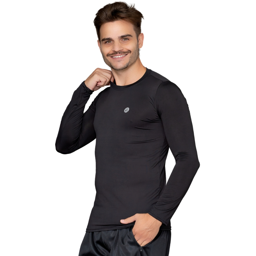 Camisa Termica Esportiva Proteção UV Fitness Para Academia Bike Corrida Segunda Pele