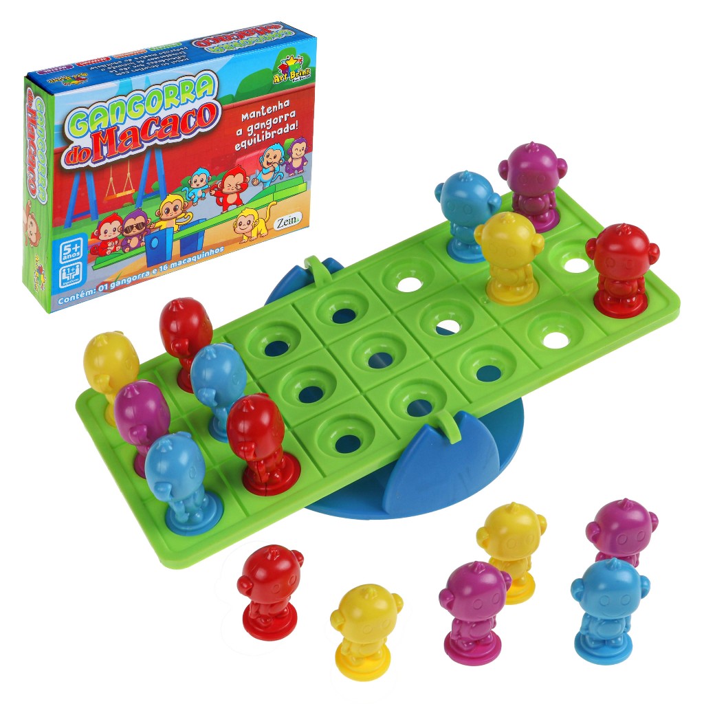 Jogo Gangorra do Macaco Diversão Equilíbrio Coordenação Motora ARTBRINK em Oferta na Shopee