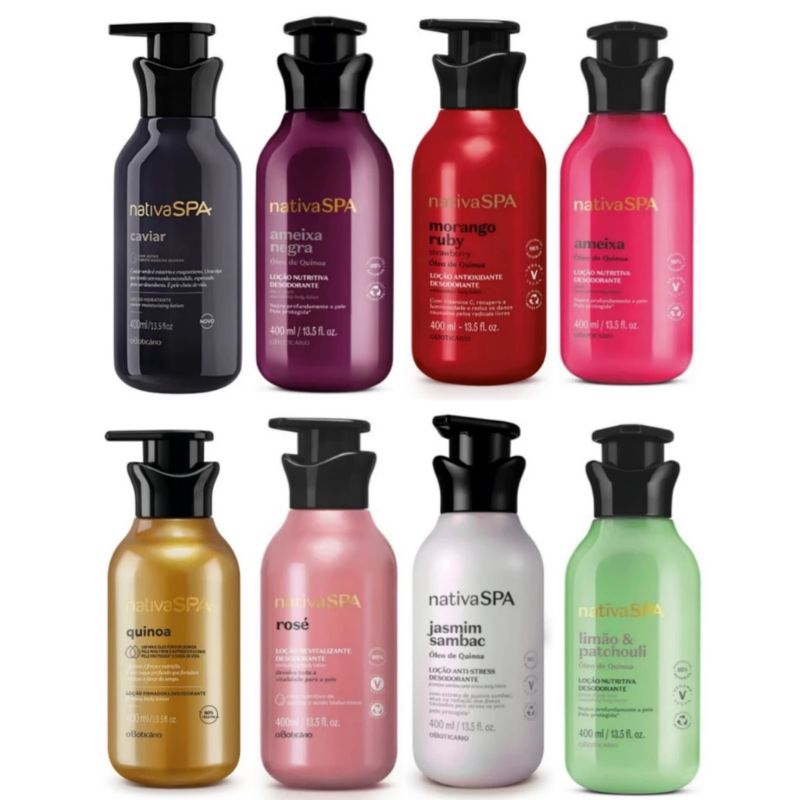 Loção Hidratante Desodorante Corporal Nativa SPA 400 ml Boticário Regular ou Refil - Ameixa - Quinoa