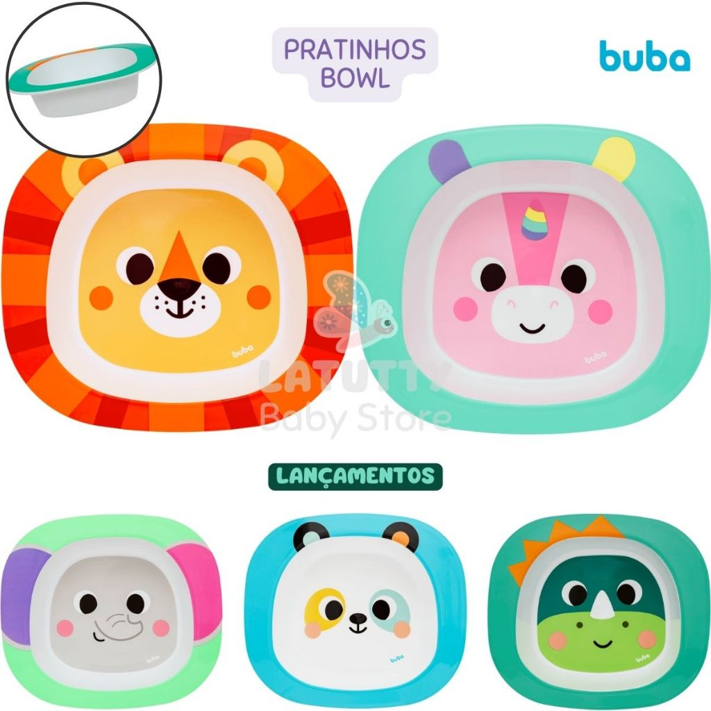 Pratinho de Bebê Buba Bowl Infantil Tigela Introdução Alimentar Menino Menina em Oferta na Shopee