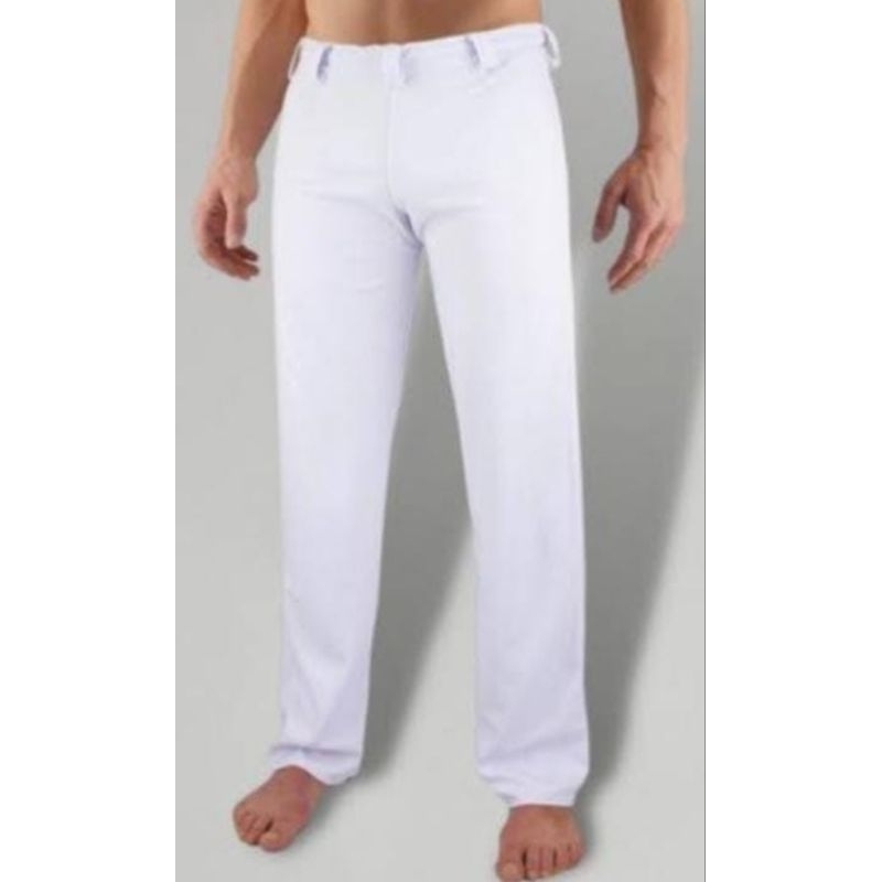 calça de capoeira  para revenda 100% poliéster branca tamanho do 2 ao 14
