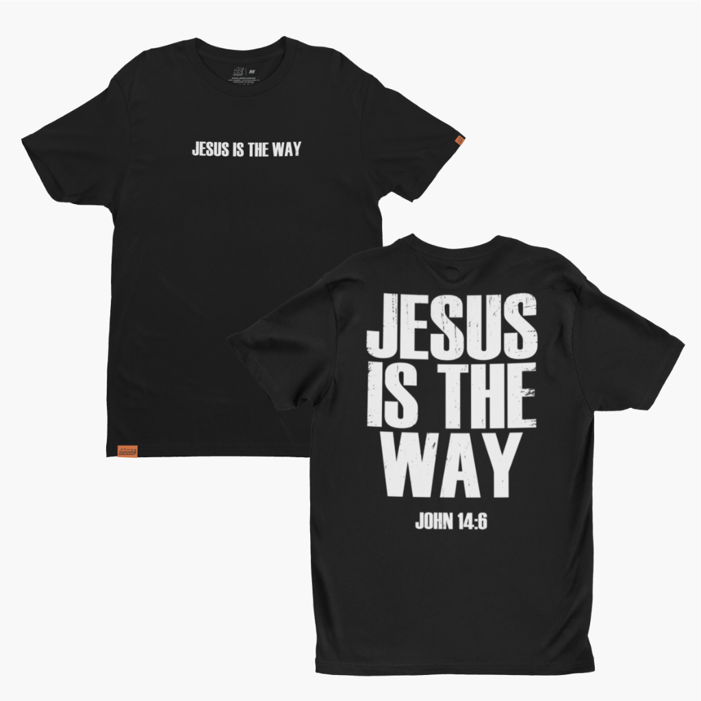Camiseta Jesus is the way (Jesus é o caminho) Preta - Unissex - 100% Algodão - Camiseta Cristã