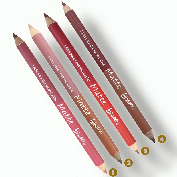 Kit 4 Peças  De Lápis Duo Para Contorno Labial Matte Luisance Com Apontador