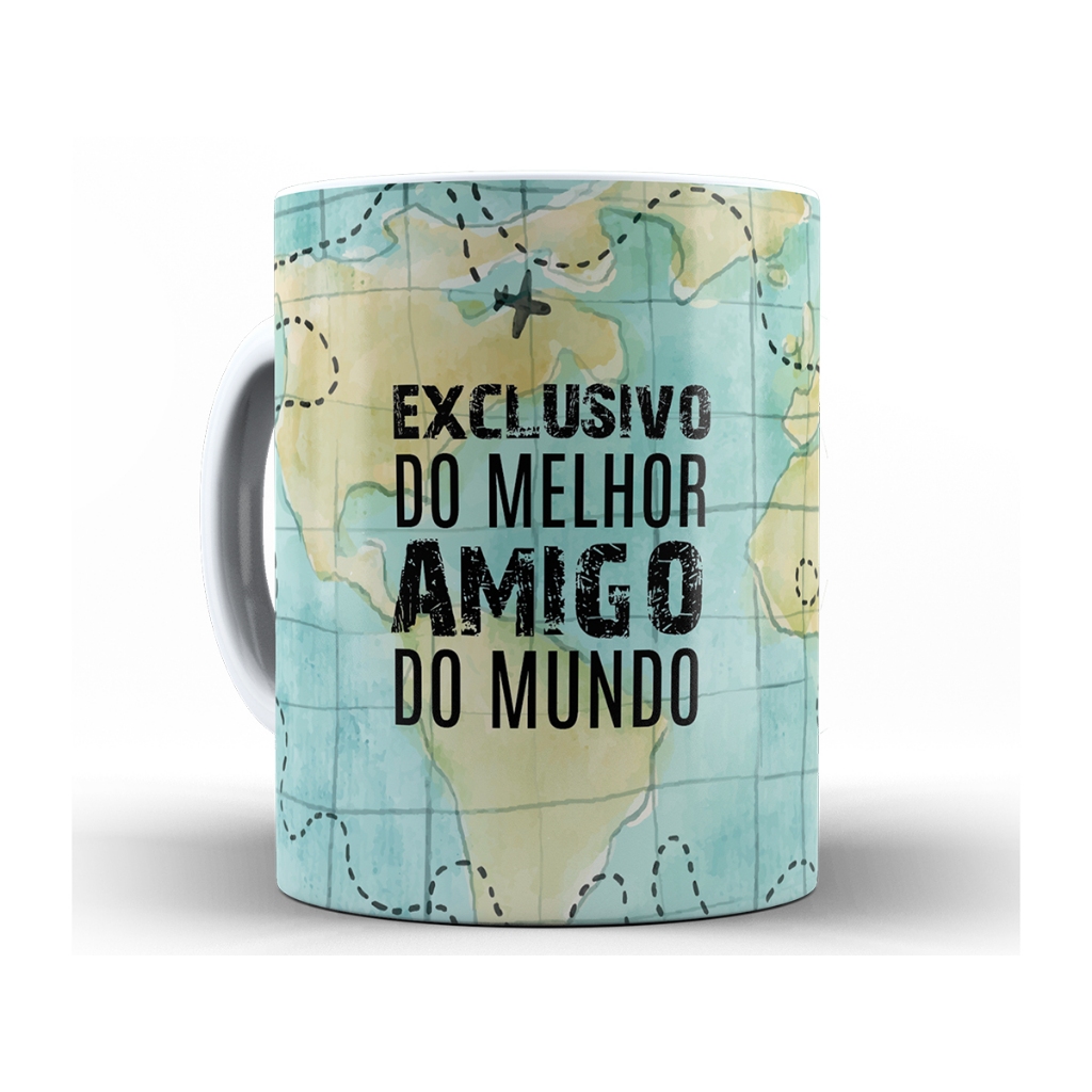 Caneca Exclusivo Melhor Amigo + Caixa - Xícara Divertida 325ML Cerâmica em Oferta na Shopee