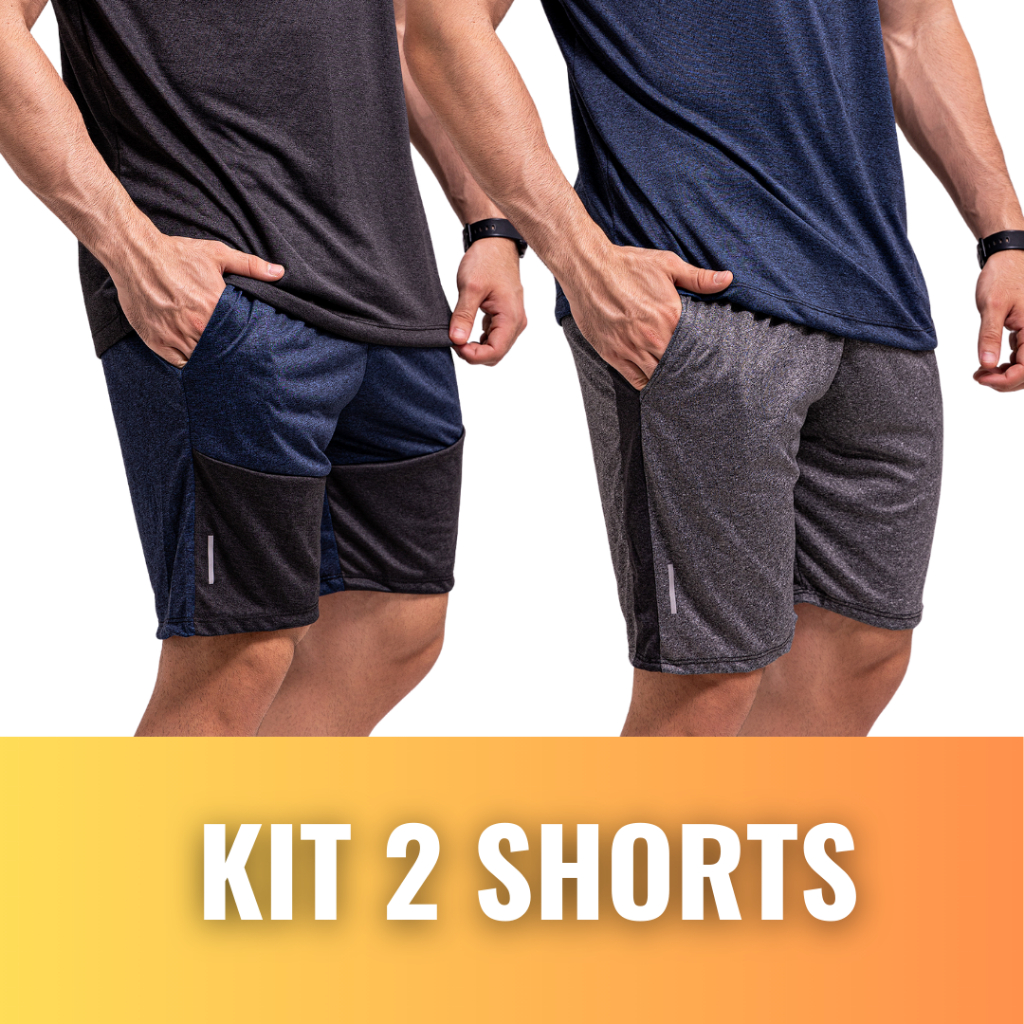 Kit 2 Short Masculino Dryfit Premium Bermuda Masculina Academia Malha Drifit Shorts para Esportes