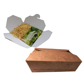 Marmitex Box Biodegradável antivazamento, 850ml com 50 unidades em Oferta na Shopee