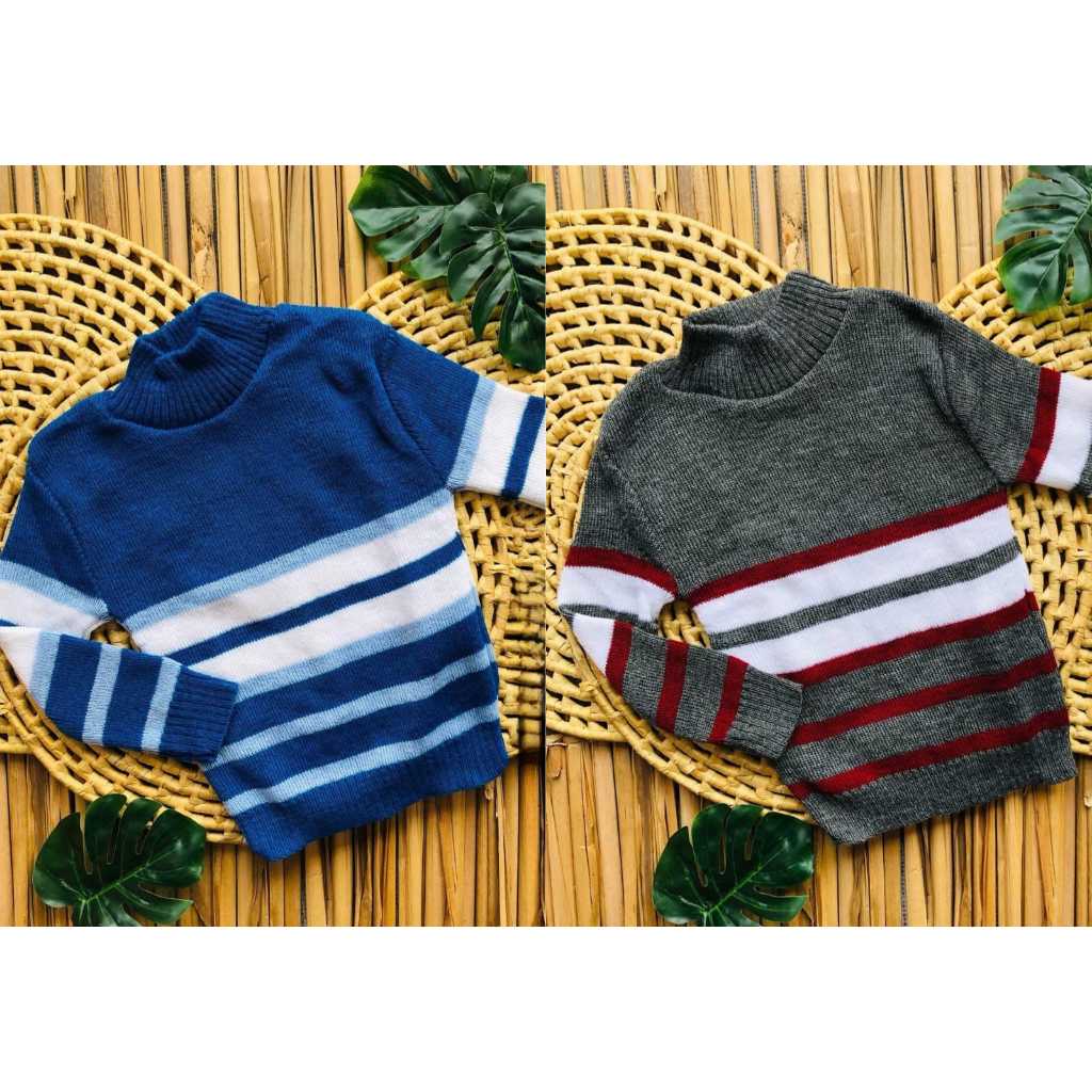 KIT DUAS BLUSAS DE LÃ INVERNO GOLA ALTA MENINO INFANTIL MODA ESTILO DO 1 AO 8 CACHAREL AZUL E CINZA