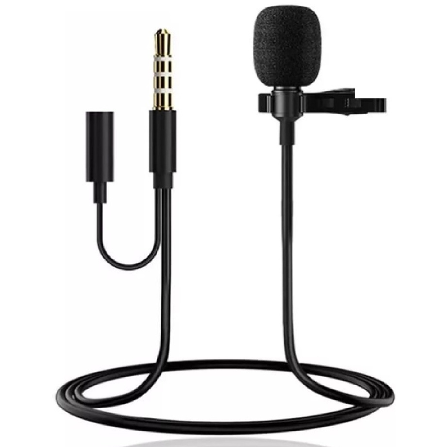 Microfone Lapela Profissional Celular/Desktop/Notbook P3 Aux 3,5 Stereo 1,5m