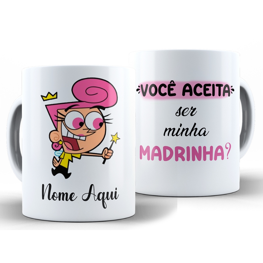 Caneca Aceita Ser Minha Madrinha Wanda + Caixa - Xícara Divertida 325ML Cerâmica em Oferta na Shopee