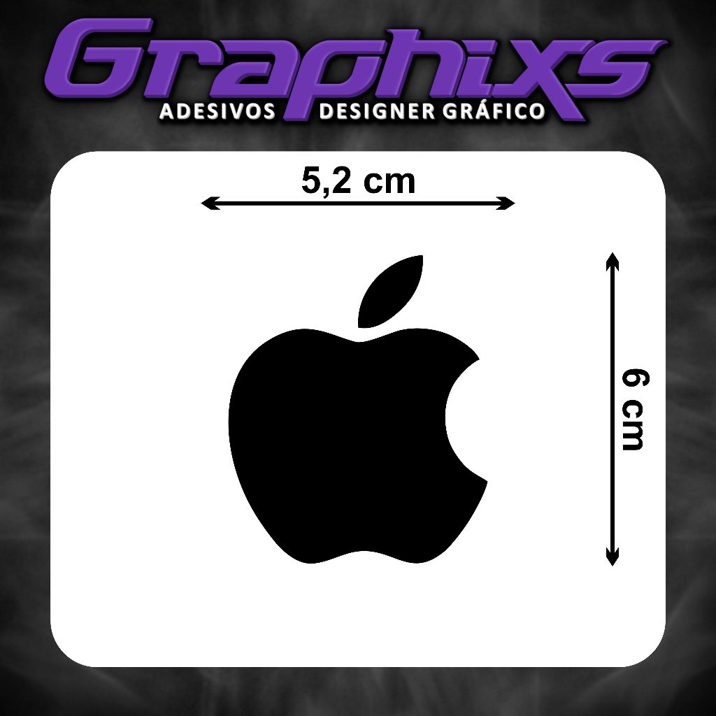 Kit Revenda Adesivo Apple Maça 6x5cm Imac Iphone Ipad Diversas Cores Decoração