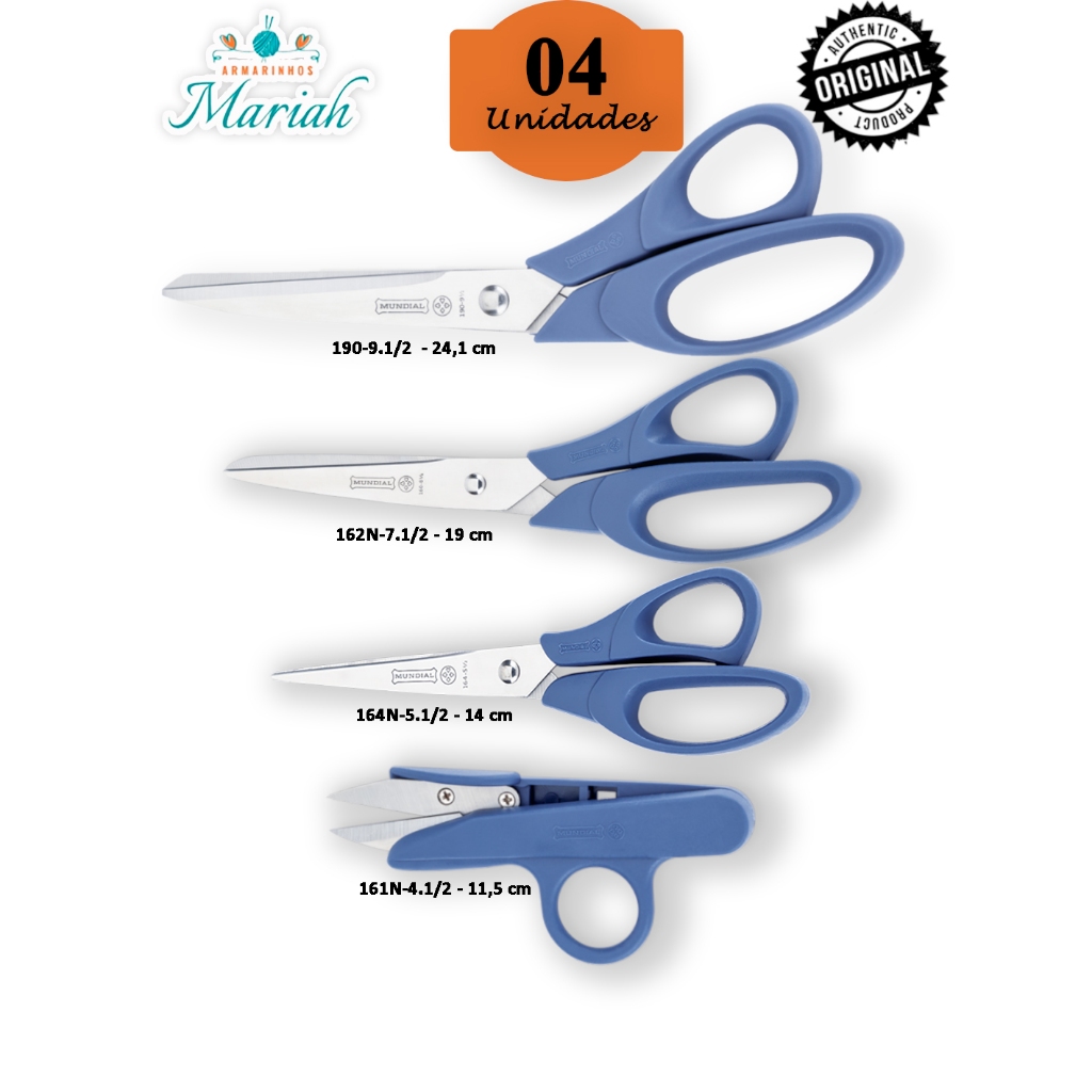 Kit Tesouras Corte Facil Mundial - 4 Tesouras