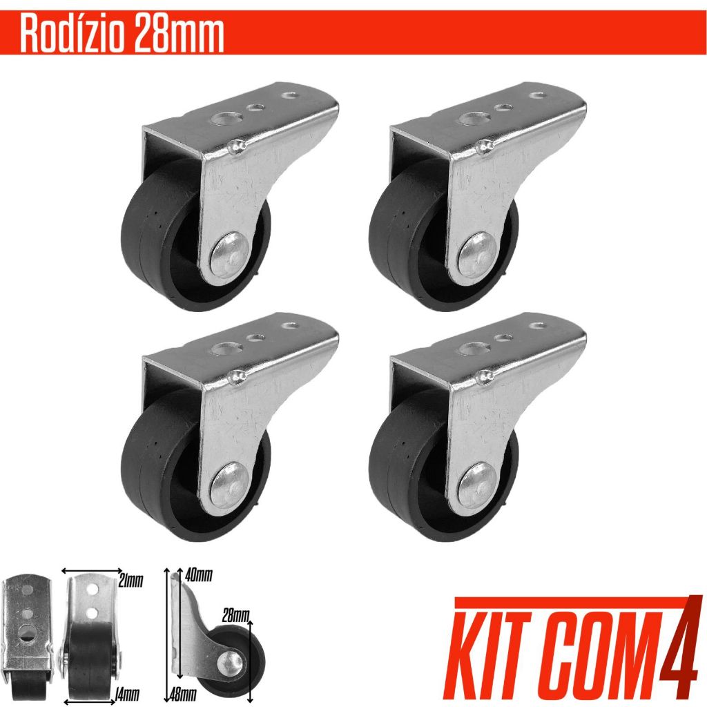 Kit 4 Rodinha Rodizio Fixo Para Sofa Retratil Bicama Auxiliar Gavetão Roda de 30mm Anti Risco em Oferta na Shopee