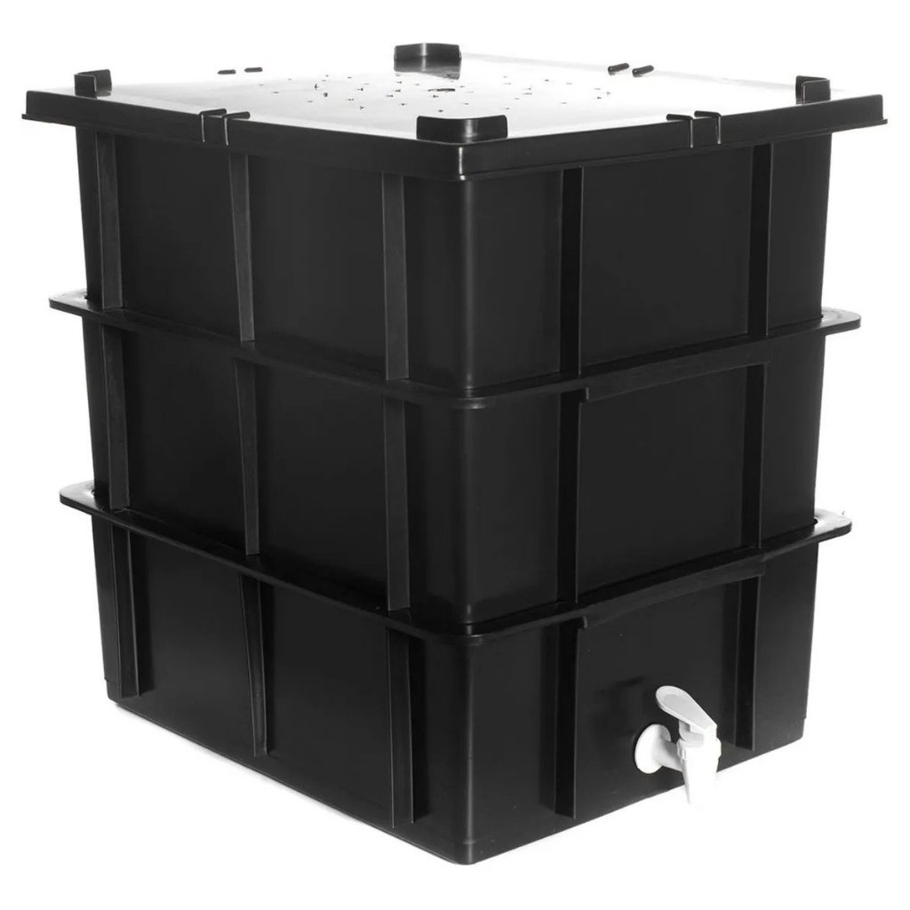 Composteira Minhocario Pequena 15 lts com 01 kg de Serragem