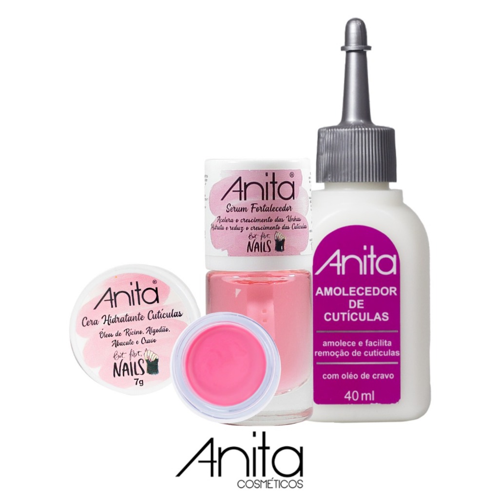Anita - Kit AMOLECEDOR De Cutículas + CERA Hidratante + SÉRUM Fortalecedor em Oferta na Shopee