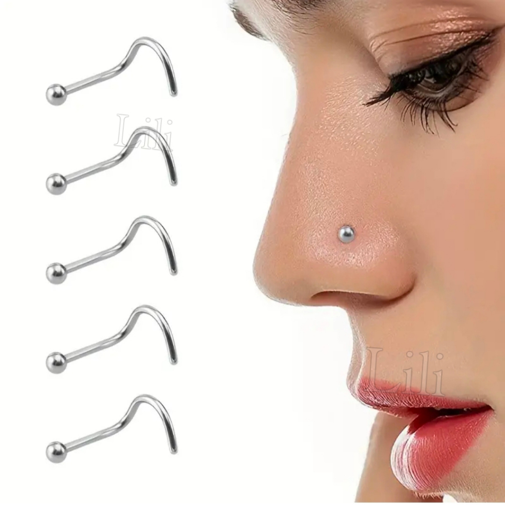 Kit 40 Piercing de Nariz Nostril Bolinha - Aço Cirúrgico em Oferta na Shopee