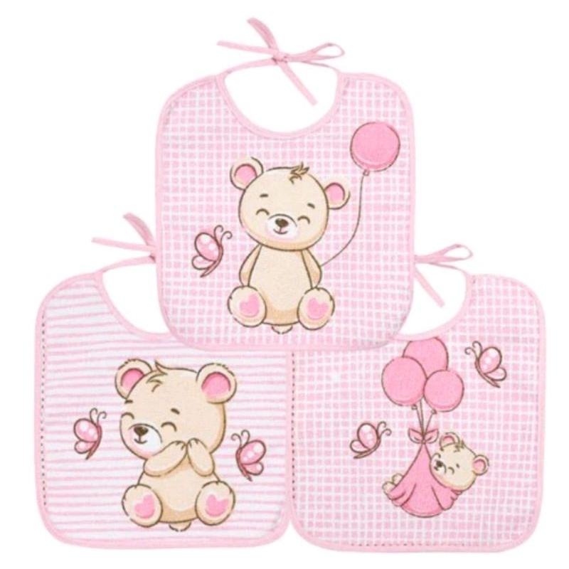 kit com 3 Babadores  impermeável e felpudo Incomfral em Oferta na Shopee