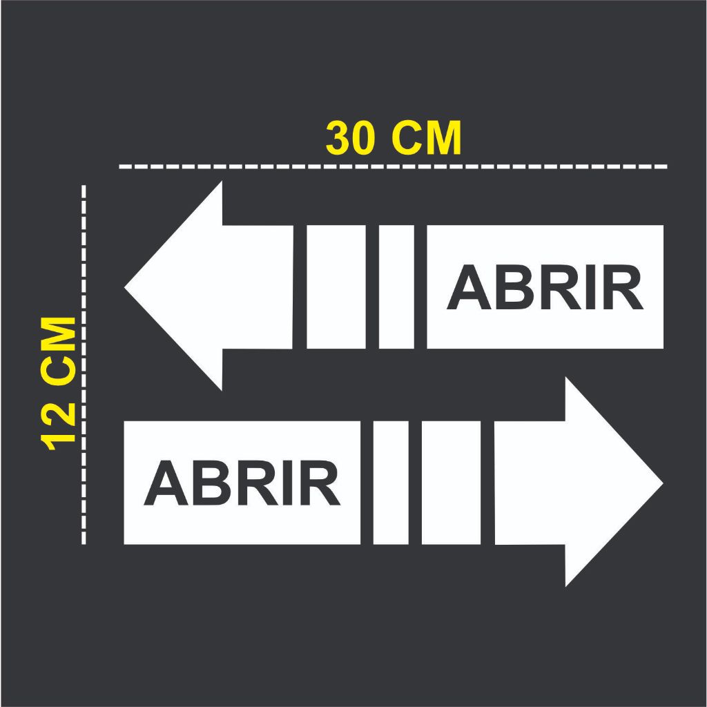 Adesivo Seta Segurança Porta Vidro Deslizante Adesivo Sinalização Abrir em Oferta na Shopee