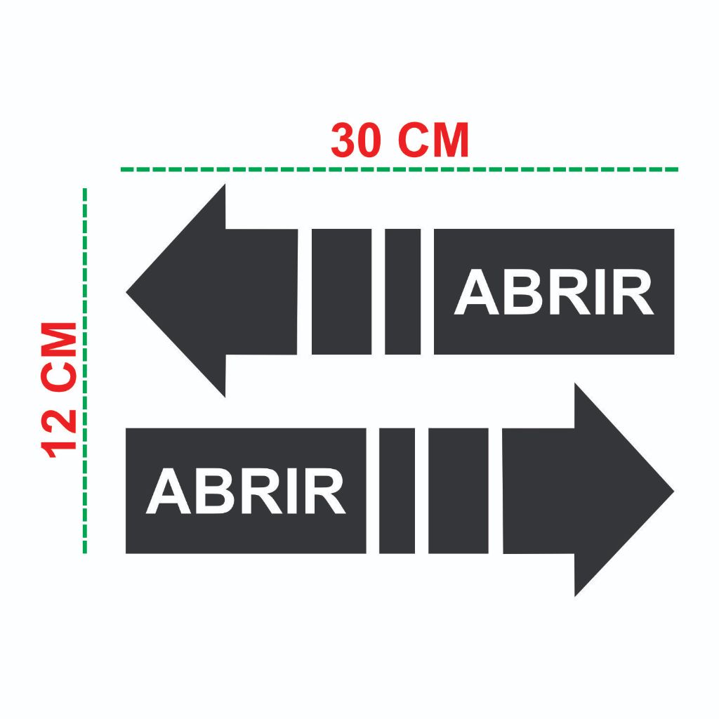 Adesivo Seta Segurança Porta Vidro Deslizante Sinalização Abrir