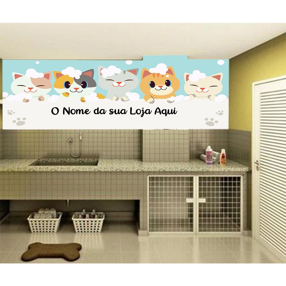 adesivo de parede para pet shop