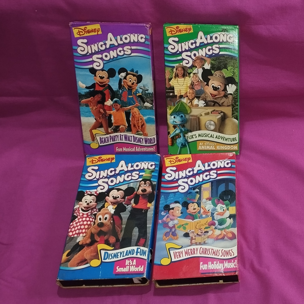 Kit VHS - Sing Along Songs (LEIA A DESCRIÇÃO - disney - beach party - flik's musical - disneyland fun - christmas)