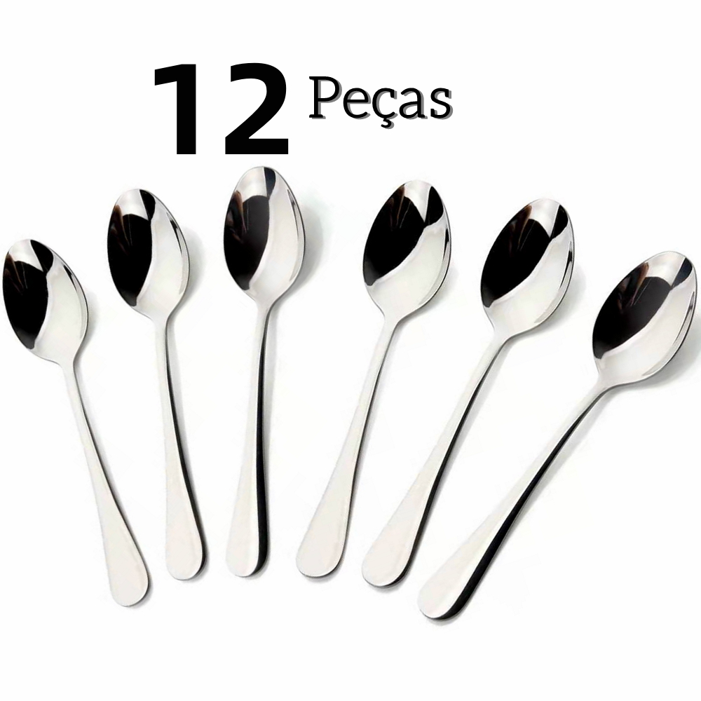 12 PeçAs Colher AçO Inox Colher De Restaurante Faqueiro Casa Cozinha Aparelho em Oferta na Shopee