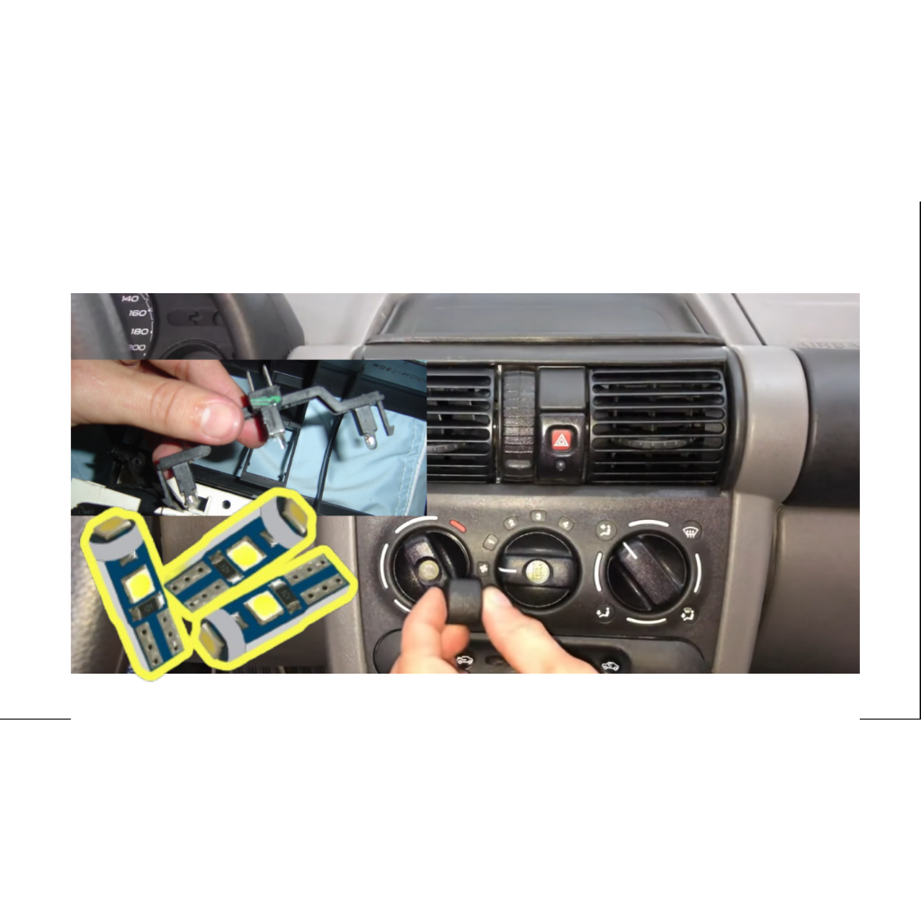 Kit Com 3 Lampadas Led para painel ar condicionado Corsa Wind Classic