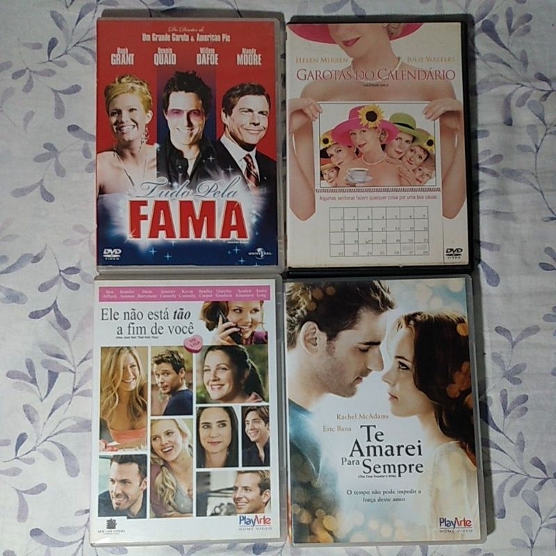 4 DVDs de Romance: Garotas do Calendário - Tudo pela Fama - Te Amarei para Sempre - Ele não está tão a fim de você