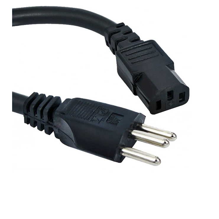Cabo De Força PP Tripolar Ac PC Fonte C13 NBR 3x1,50mm Plugue 10 amperes 2,00 Metros