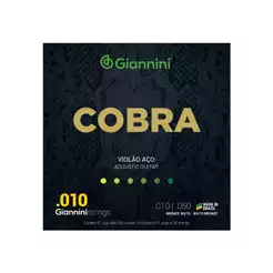Encordoamento para Violão Aço .010 Giannini Cobra 6 cordas Bronze 85/15 GEEFLE