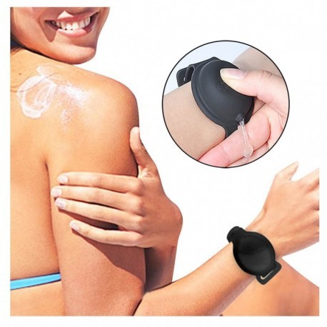 Kit 4 Uni Pulseira Álcool em Gel ou Creme Protetor Solar Repelente Biossegurança