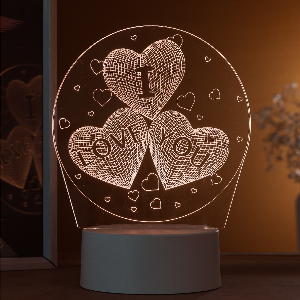Luminária LED 3D I Love You