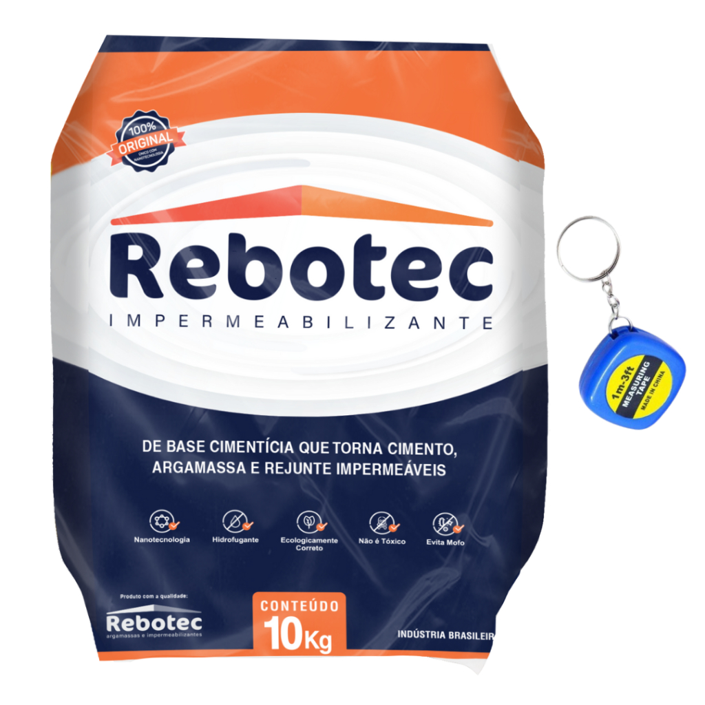 Rebotec 10 kg impermeabilizante original aditivo em pó hidrofugante para paredes e pisos