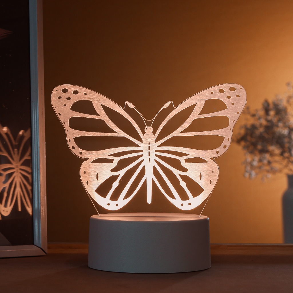 Luminária LED 3D de Mesa / Luz Noturna Presente Criativo / abajur - Borboleta