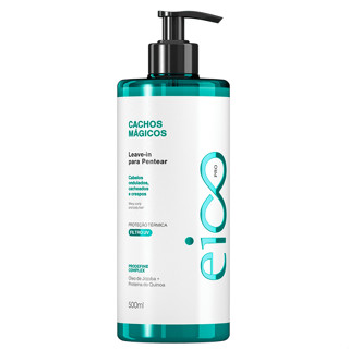 Eico Pro Cachos Mágicos Leave-in Creme de Pentear Proteção Térmica 500ml Cabelos Ondulados Cacheados Crespos